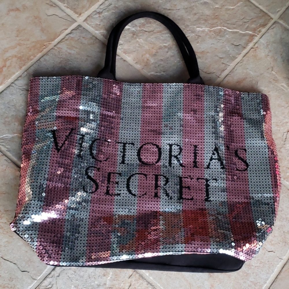 VTG Victoria's Secret Bling Sequin Tote Bag Y2K McBling